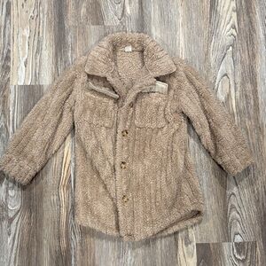 SHEIN Tan Fuzzy Kids Jacket